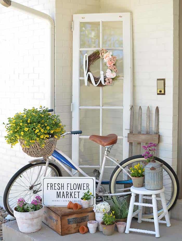 Cottage Corner With Bicycle Focal Point