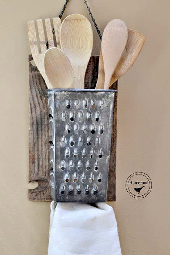 Repurpose Graters to Store Utensils in the Kitchen