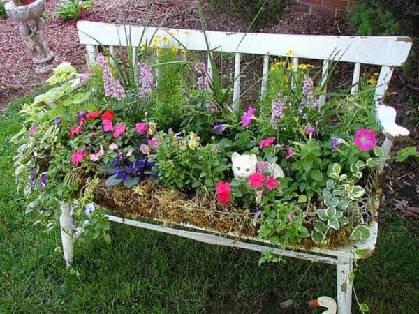 Upcycle a Bench into a Rustic Garden Planter