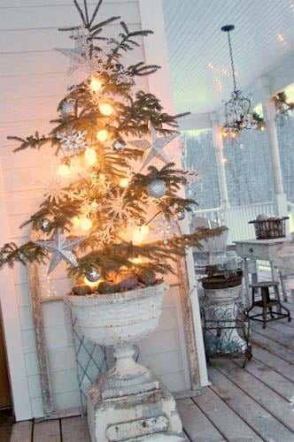 Spruce Up Your Porch with a Natural Tree and Decorative Urn