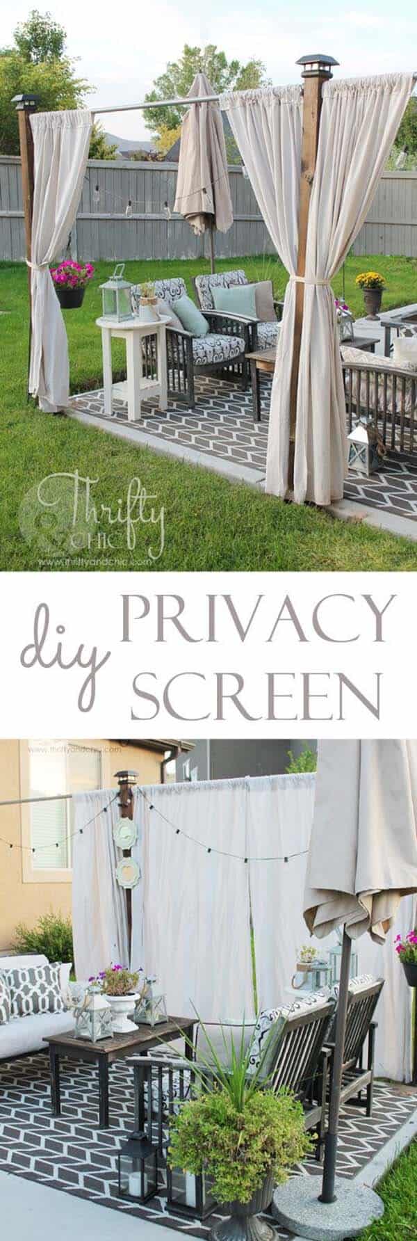 Private Patio Retreat with DIY Pergola Privacy Screen