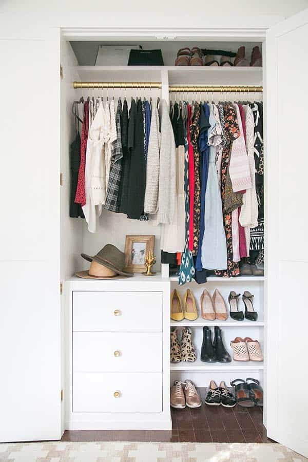 Maximize Closet Space with a Small Dresser and Shelves