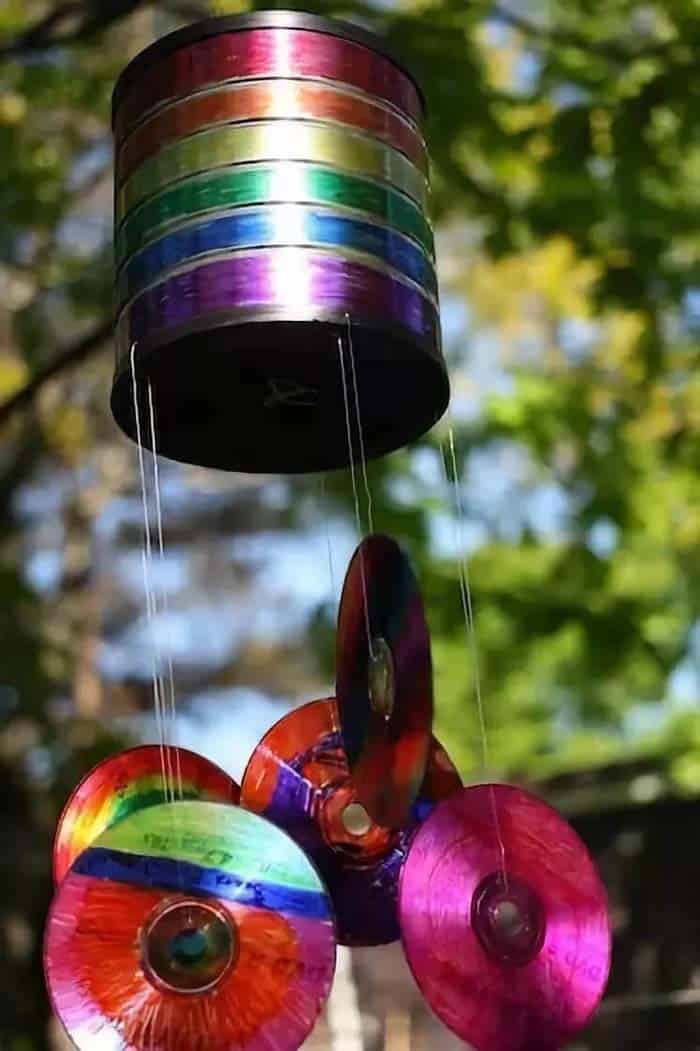 Upcycled CDs Turned Into A Wind Chime