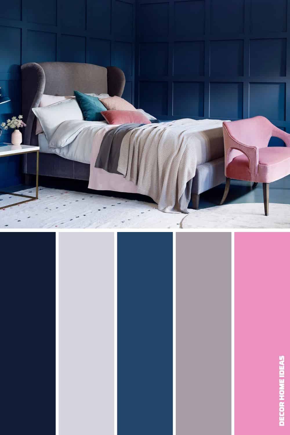 Navy Blue Molding With Pink Accents