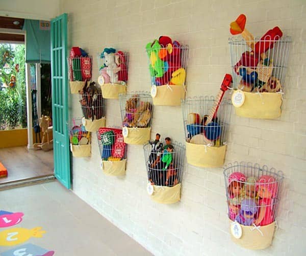 Budget-Friendly Toy Organizer with Wire Baskets