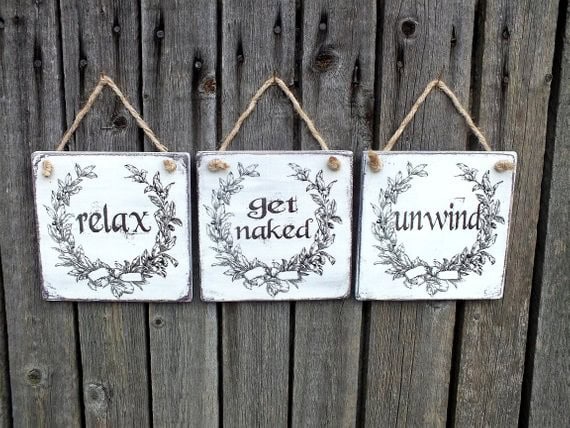 Lay Out Your Bathroom Rules with Cute Hanging Signs