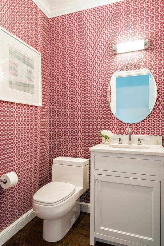 Bold Red Patterned Wallpaper