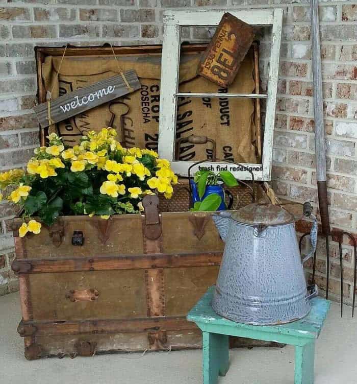 Charming Porch Nook with an Old Chest