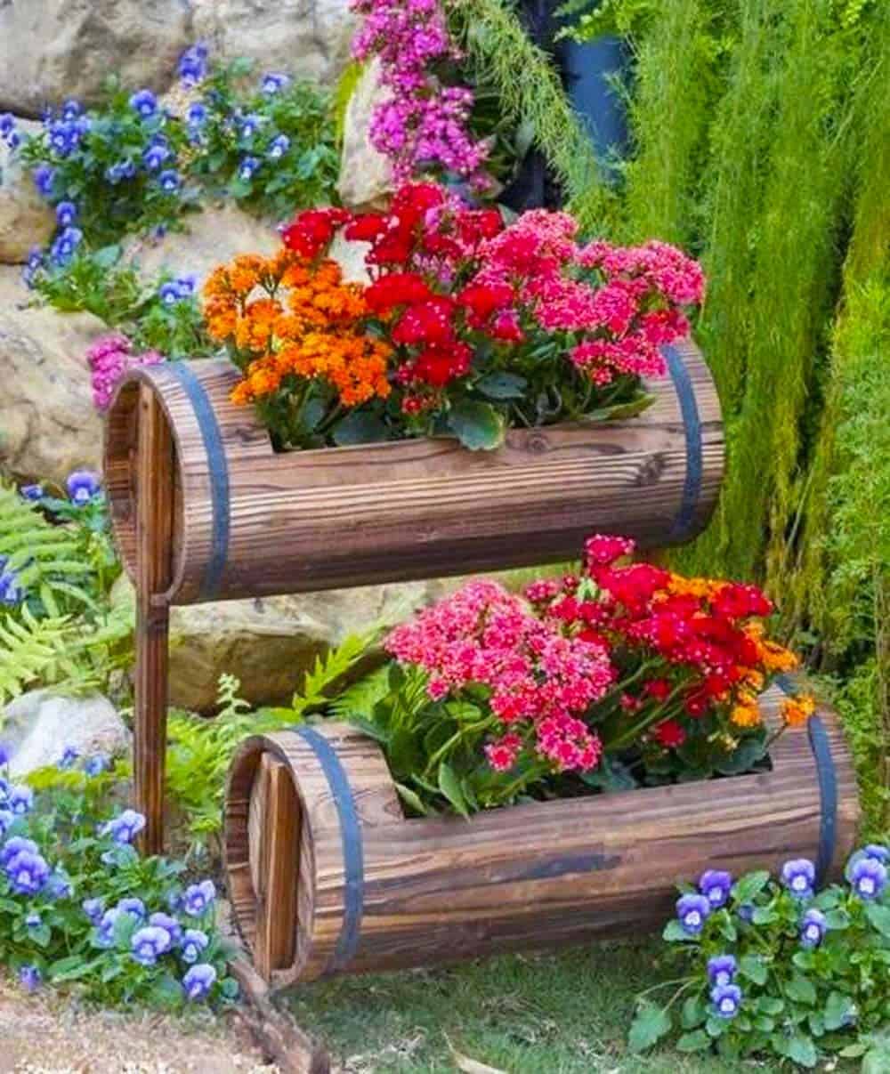 Barrel Blossom Planters