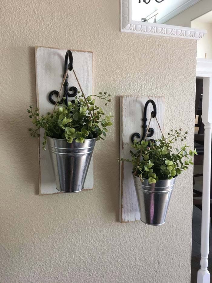 Hang Galvanized Fluted Wall Planters