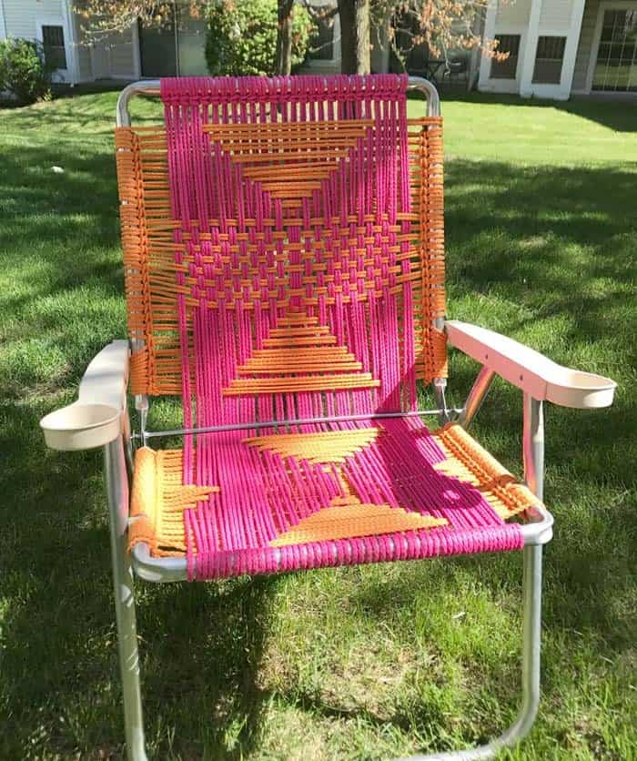 Give Your Metal Lawn Chair a Makeover with Macrame