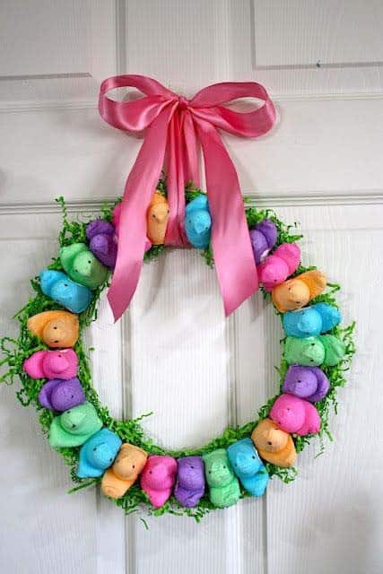 Decorate Your Porch with a Peep-Adorned Wreath