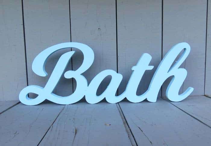 Handwritten Bath Sign