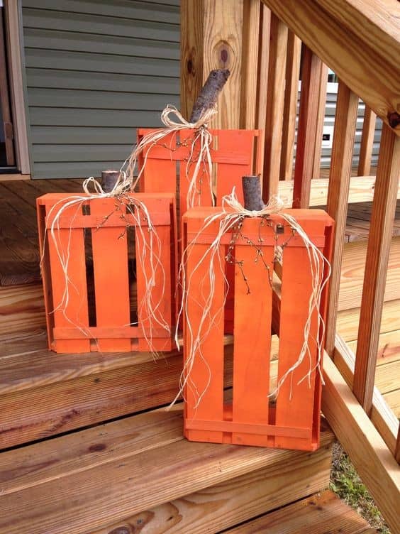 Upcycle Crates into Rustic Porch Pumpkin Display