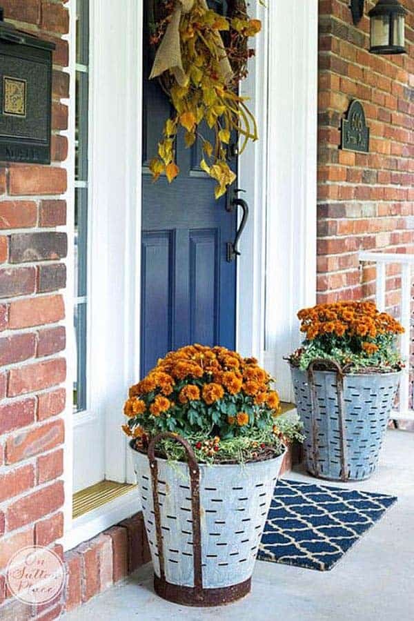 Transform Olive Containers into Stunning Front Door Planters