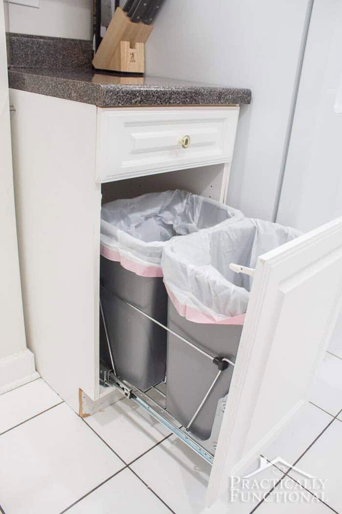 Transform an Empty Cabinet into a Pull-Out Trash Can