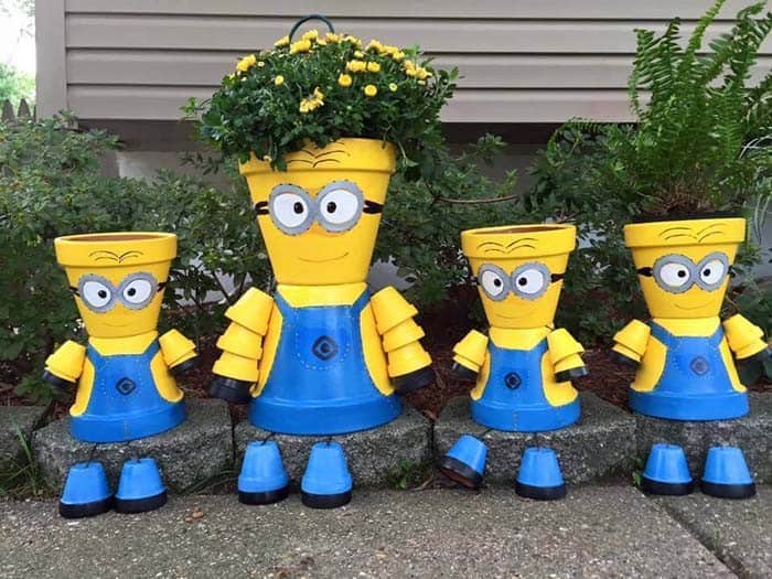 Make Quirky Minions Using Terra Cotta Pots and Cord