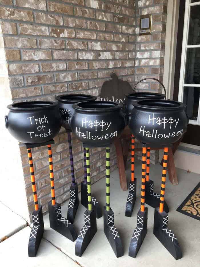 Surprise Trick-or-Treaters with Candy Bowl Witch Feet