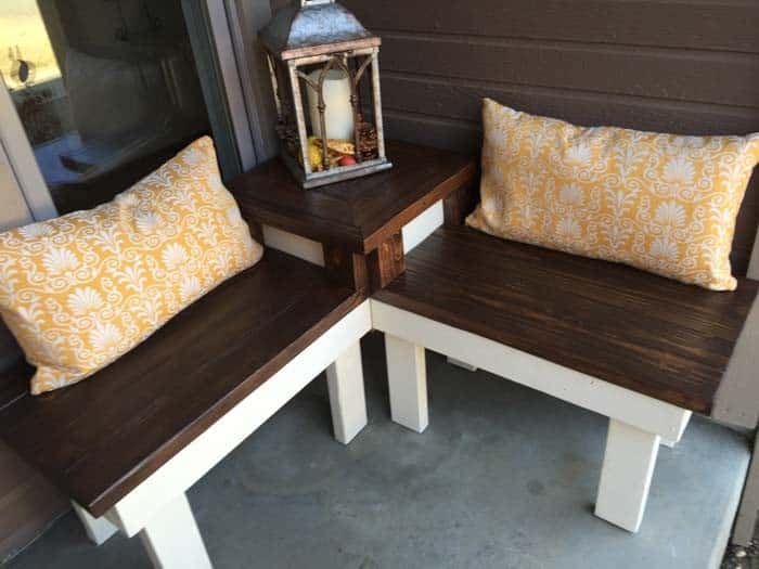 DIY Corner Bench with Built-in Table