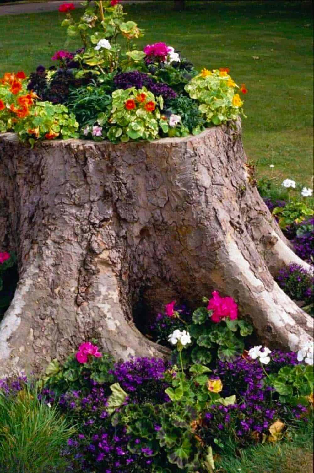 Stump Flower Planter