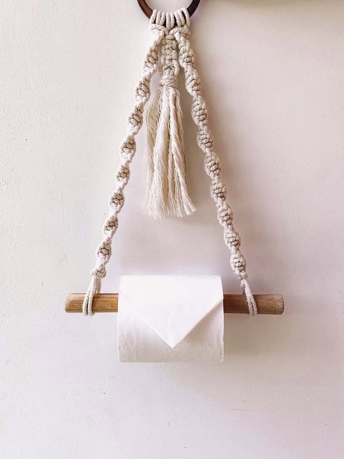 Boho Macrame Hanging Toilet Paper Roll