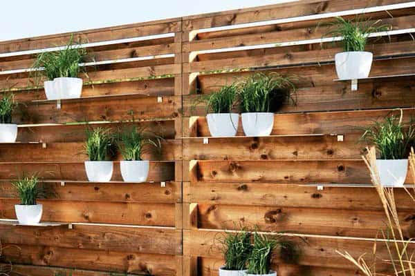 Slim Profile Fence Mounted Shelves