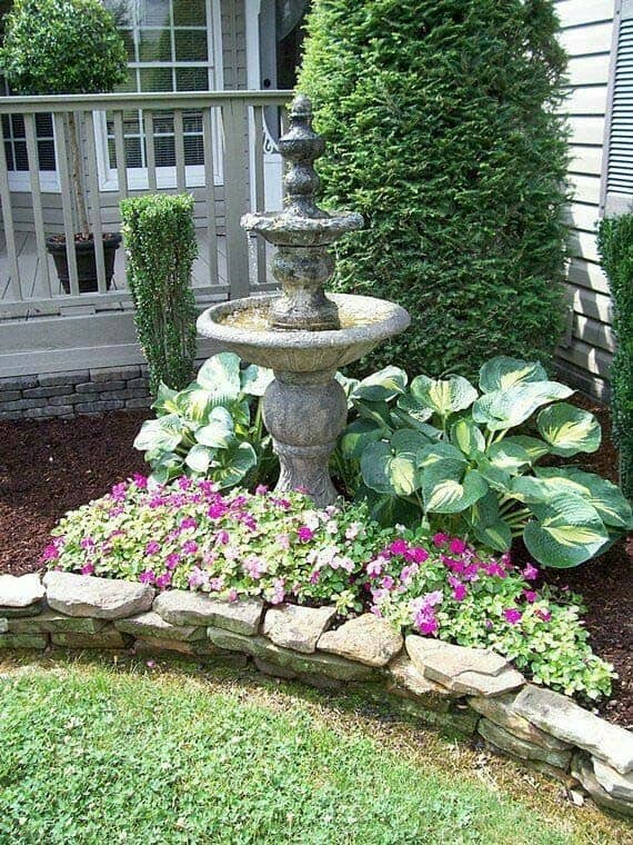 Fountain Raised on Bird Bath