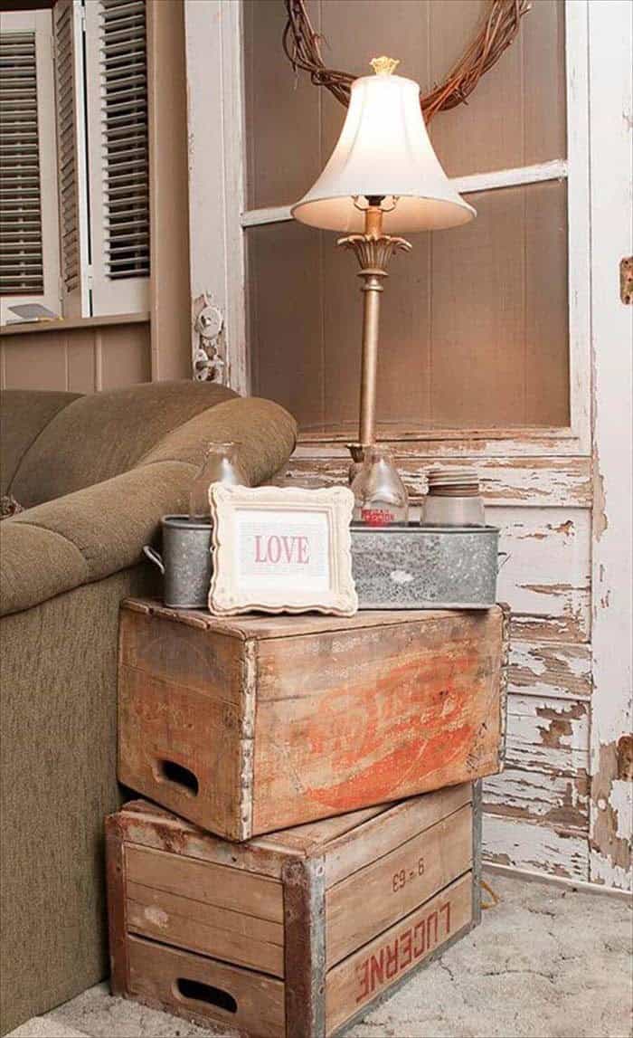 Create a Unique Nightstand Using Stacked Crates