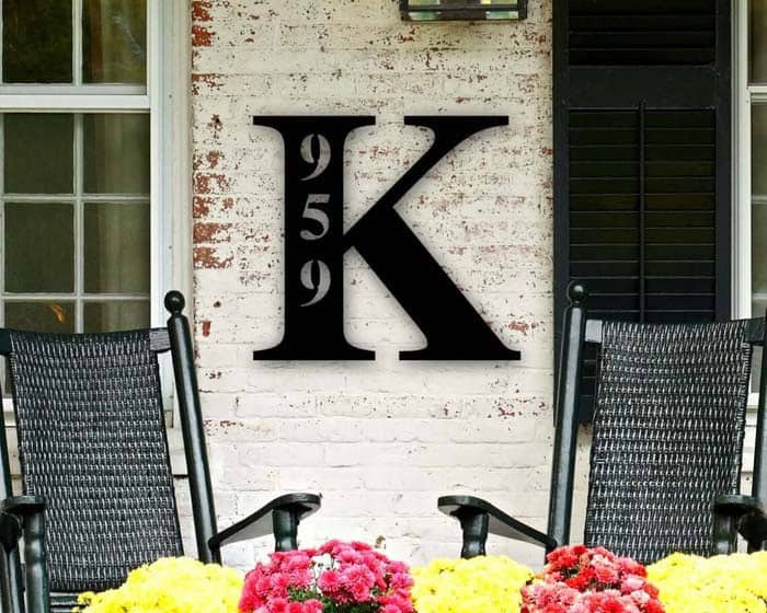 The House Number On A Large Monogram Sign