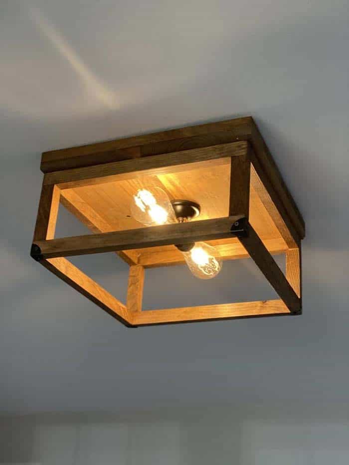 Edison Bulbs in Open Cage Ceiling Fixture