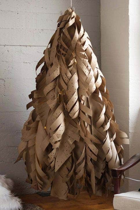 Curled Paper Strips Hanging Tree