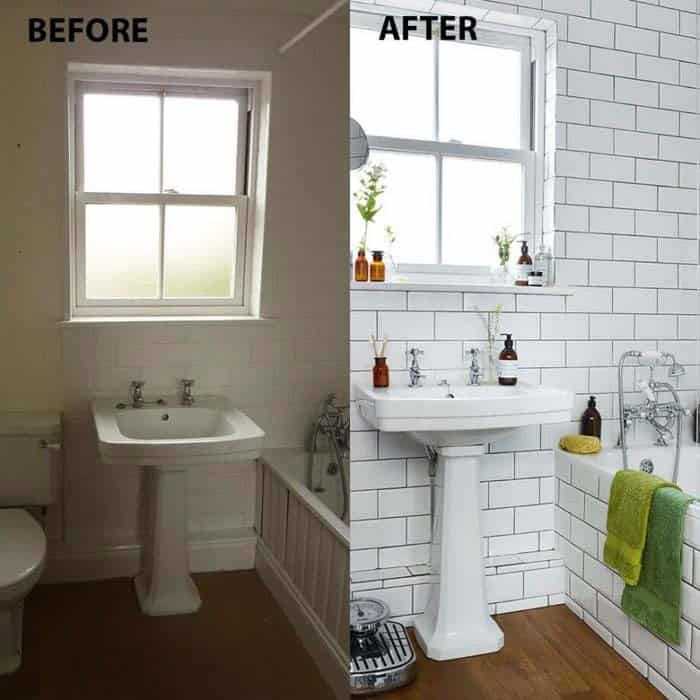 Full Bath Subway Tile Makeover