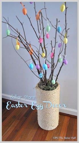 Decorate a Vase with Rustic Easter Ornaments