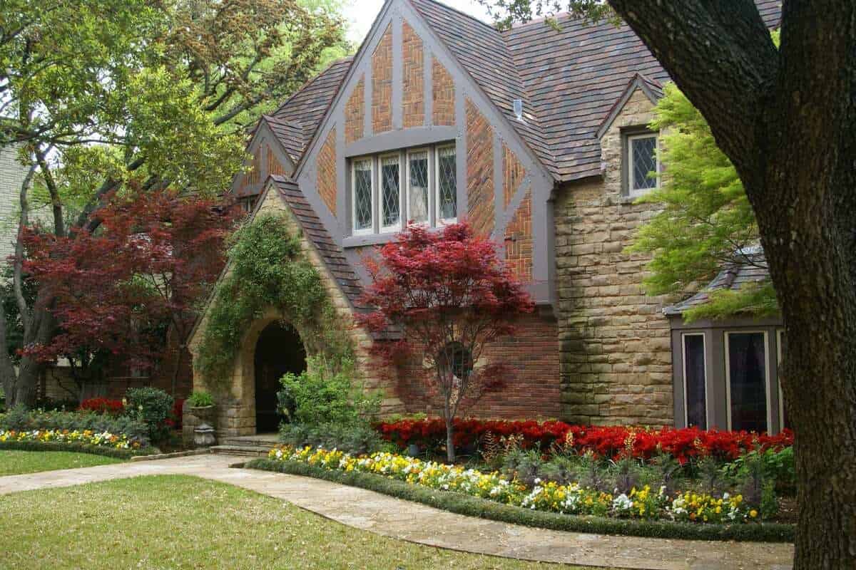 Flower Bed With Shrub Edging