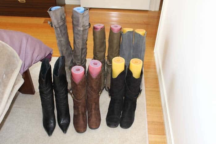 Store Your Boots Properly Using Dollar Store Pool Tubes