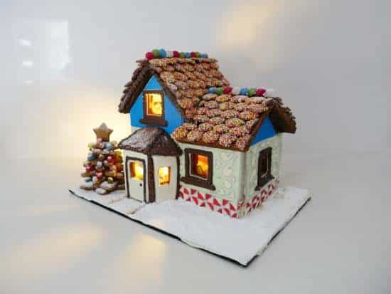 Create a Two-Story Illuminated Gingerbread House