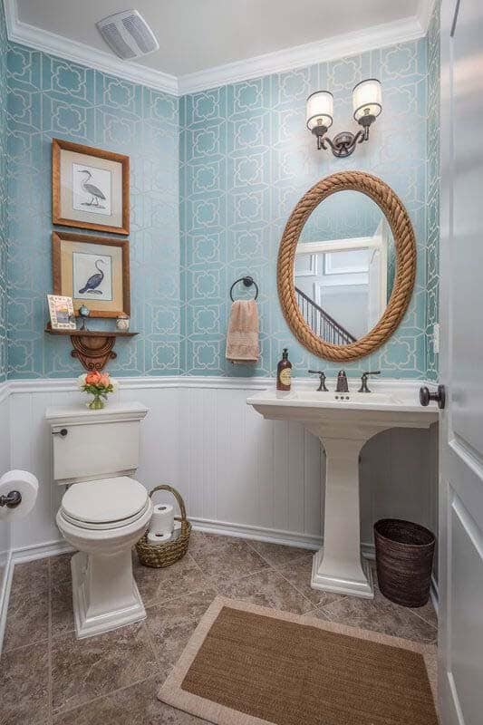 Nautical Touches For Small Powder Room