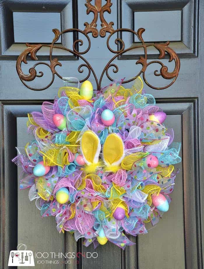 Brightly Colored Wreath from Dollar Store Supplies