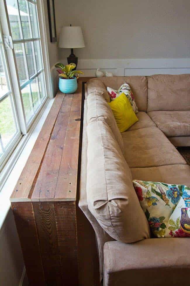 Build a DIY Sofa Table with Vintage Wooden Crates