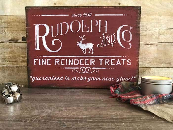 Vintage Reindeer Treats Wall Sign