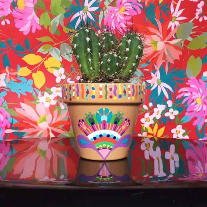 DIY Designed Colorful Painted Pots