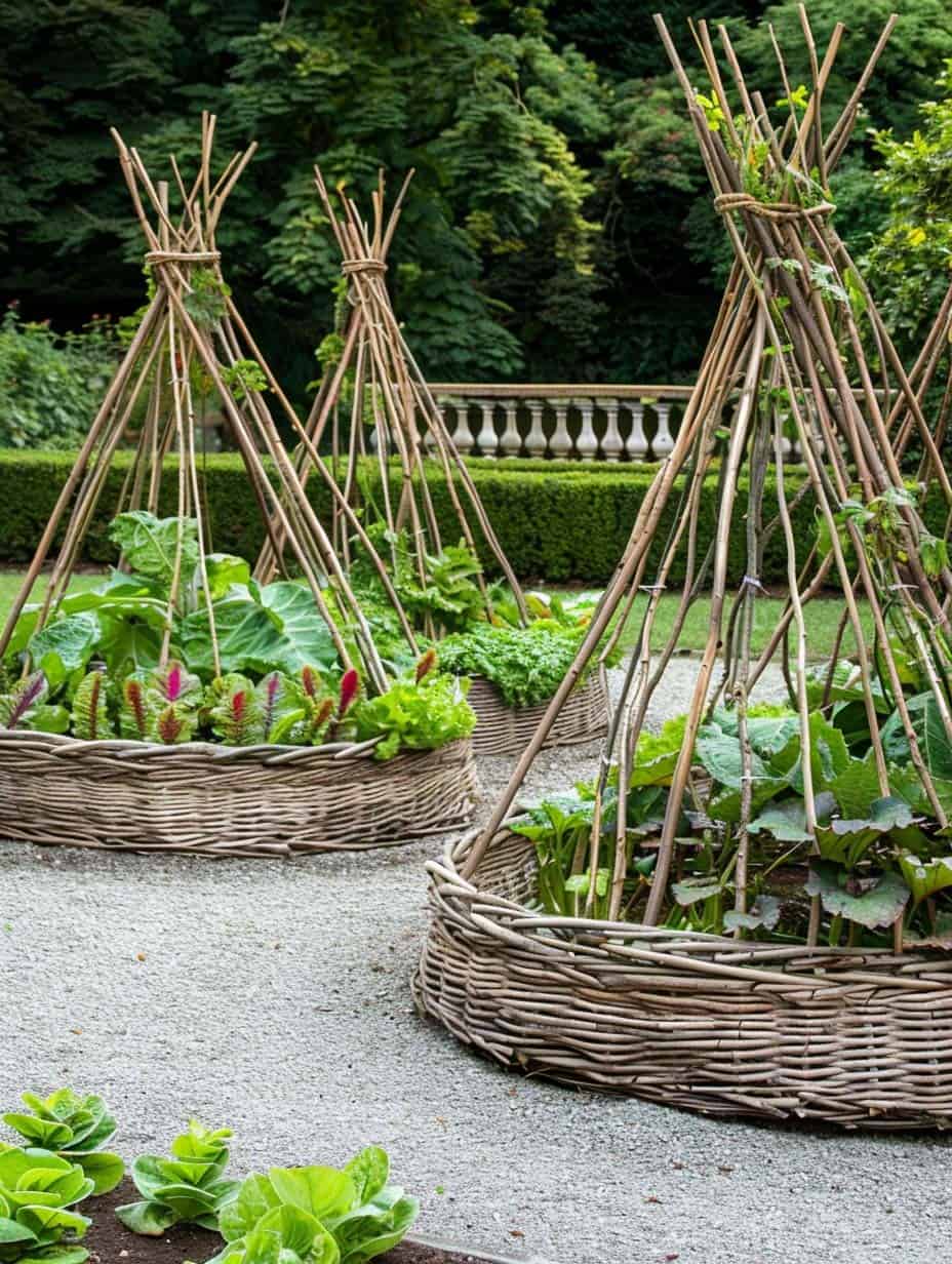 Build Raised Garden Beds by Weaving Willow Baskets