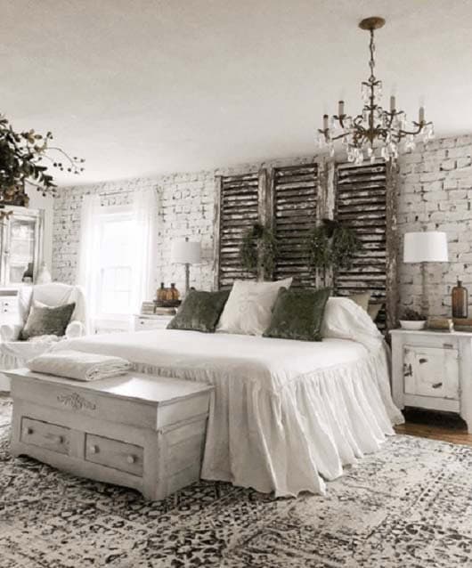 Vintage Bedroom with Distressed Wood Surfaces