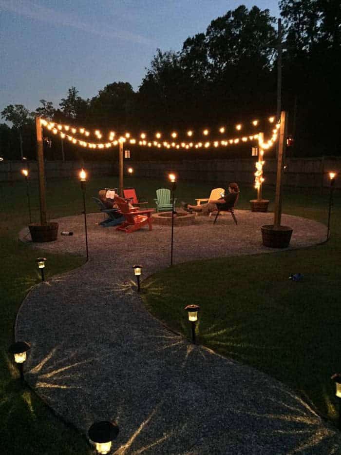 Fire Pit And Tiki Torches