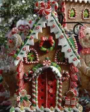 Elaborate Gingerbread House with Detailed Decorations