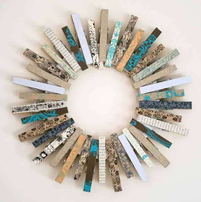 Modern Clothespin Wreath with Moroccan Patterns