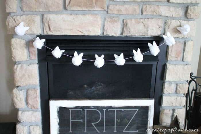 Create a Bunny Garland with Pom Poms and Mini Ears