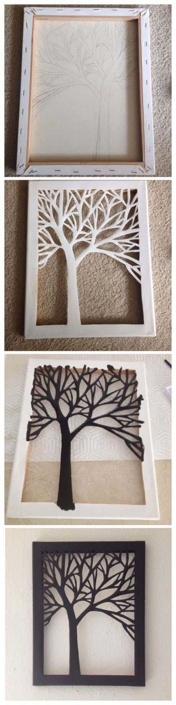 DIY Canvas Tree Art Cut Pattern