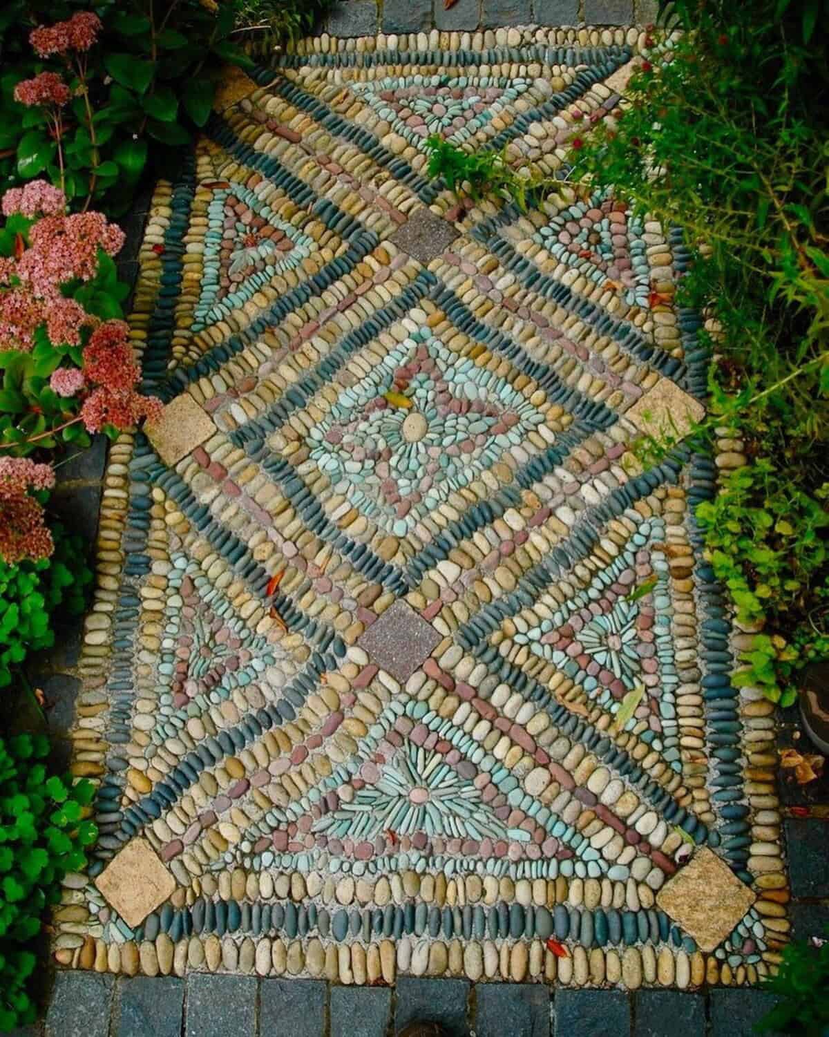 Geometric Shapes In A Mosaic Walkway