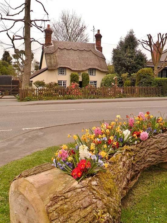 Logs as a Flower Bed Idea